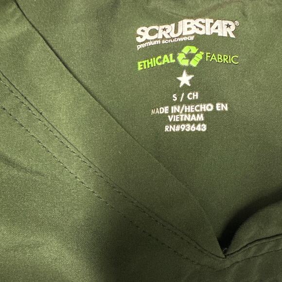 Scrub Star Green Womens Scrub Top Small - Picture 2 of 4